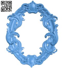 Pattern frames design oval A003935 wood carving file stl free 3d model download for CNC