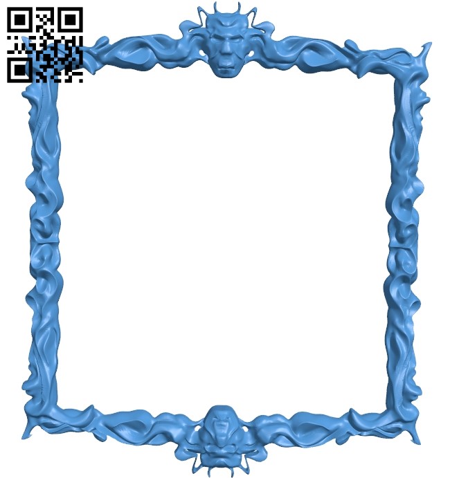 Pattern frames design square A003929 wood carving file stl free 3d model download for CNC