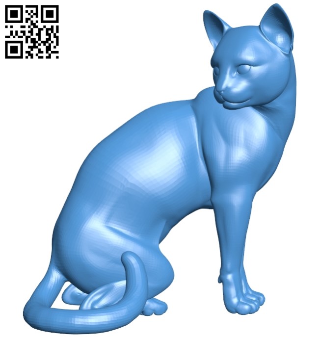 Pensive cat B005287 file stl free download 3D Model for CNC and 3d printer