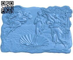 Picture The Birth of Venus A004183 download free stl files 3d model for CNC wood carving