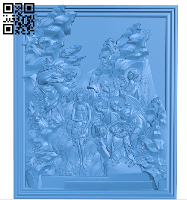 Picture baptism A004108 download free stl files 3d model for CNC wood carving
