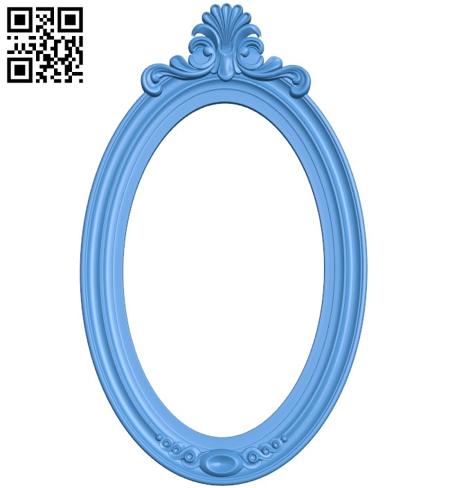 Picture frame or mirror oval A004004 wood carving file stl free 3d model download for CNC