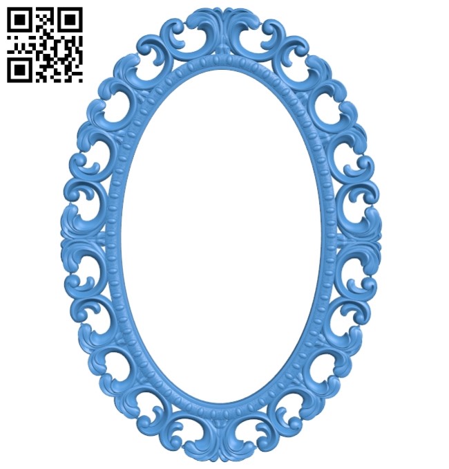 Picture frame or mirror oval A004080 download free stl files 3d model for CNC wood carving