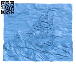 Picture the ship goes to sea A004101 download free stl files 3d model for CNC wood carving