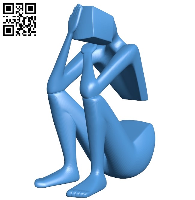 Sad man B005494 file stl free download 3D Model for CNC and 3d printer