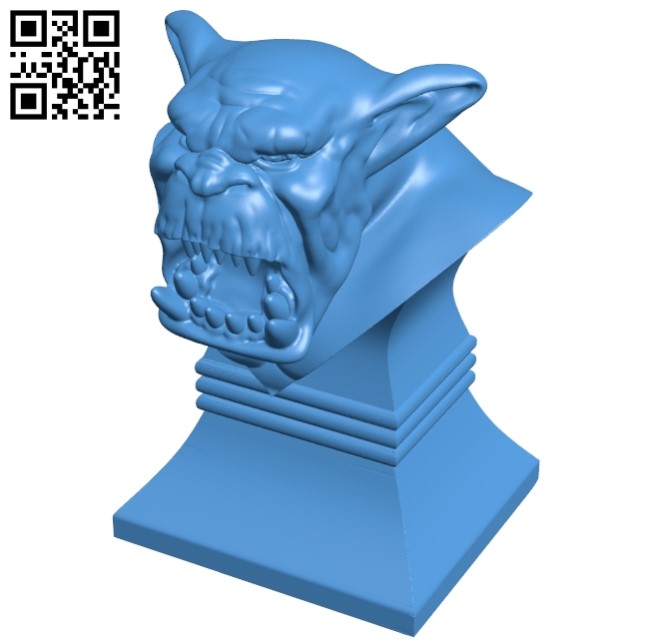 Savage Orc Bust B005279 file stl free download 3D Model for CNC and 3d printer