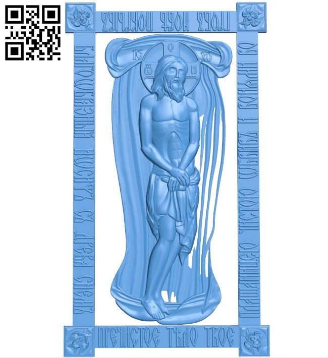 Shroud of Christ icon A004012 wood carving file stl free 3d model download for CNC