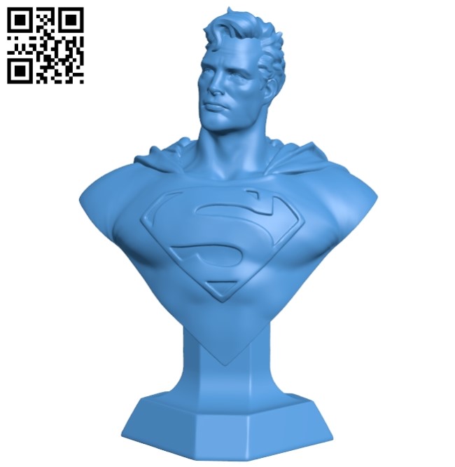 Super man bust B005324 file stl free download 3D Model for CNC and 3d printer
