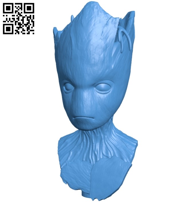 Teen Groot Full Bust B005290 file stl free download 3D Model for CNC and 3d printer