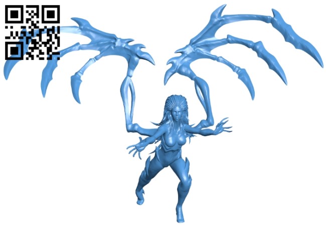 The female devil Kerrigan B005540 download free stl files 3d model for 3d printer and CNC carving