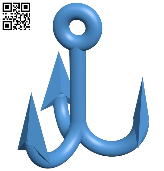 Triple hook B005675 download free stl files 3d model for 3d printer and CNC carving