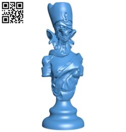Undead chess – Queen B005561 download free stl files 3d model for 3d printer and CNC carving