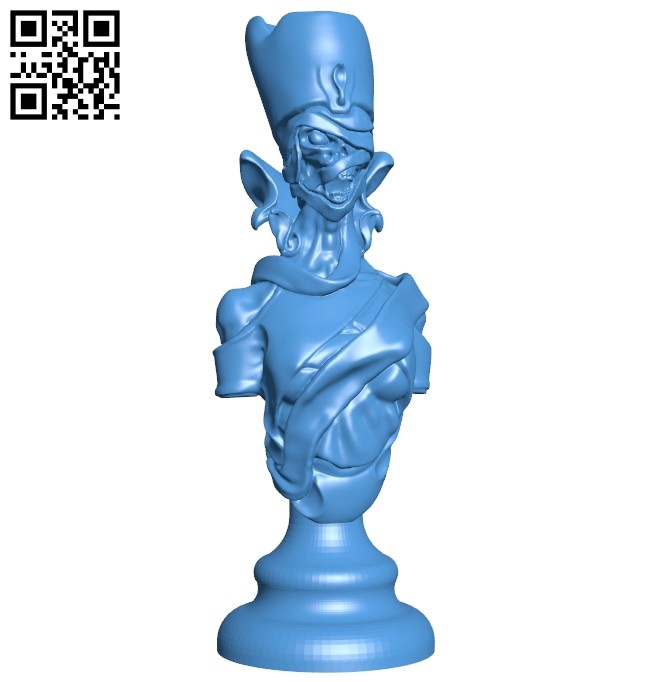 Undead chess - Queen B005561 download free stl files 3d model for 3d printer and CNC carving