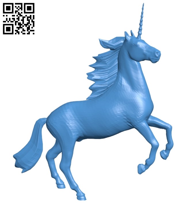 Unicorn statuette B005559 download free stl files 3d model for 3d printer and CNC carving