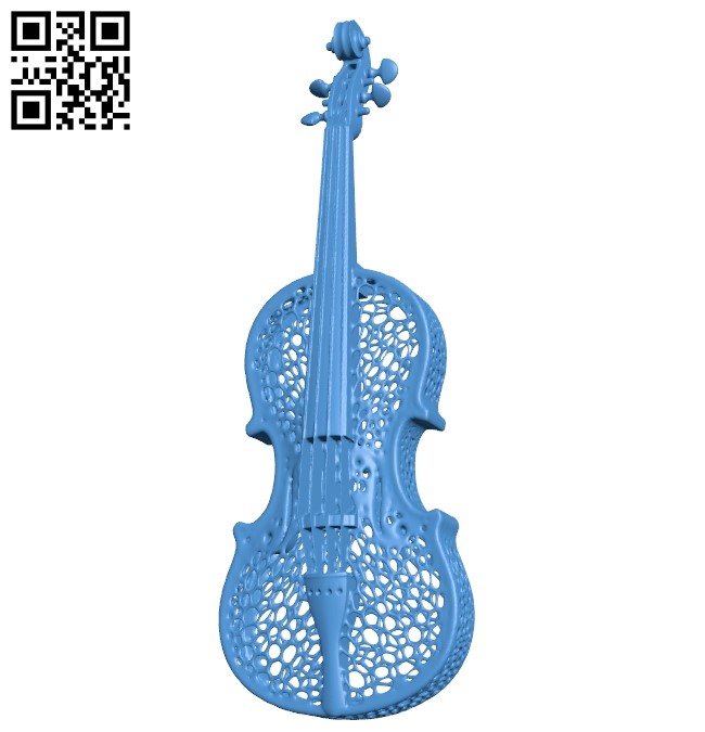 Violin design Voronoi B005359 file stl free download 3D Model for CNC and 3d printer