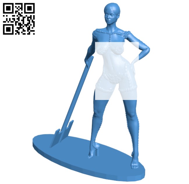 Warrior girl B005365 file stl free download 3D Model for CNC and 3d printer