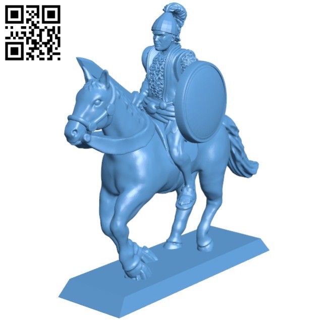 Warrior riding horse B005721 download free stl files 3d model for 3d printer and CNC carving