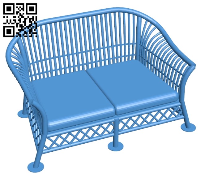 Wicker sofa - Chair B005506 file stl free download 3D Model for CNC and 3d printer
