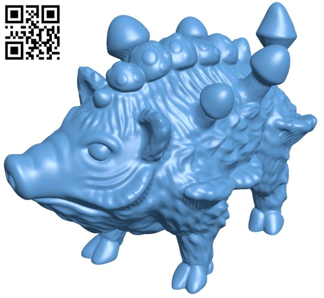 Wild boar and mushrooms B005705 download free stl files 3d model for 3d printer and CNC carving