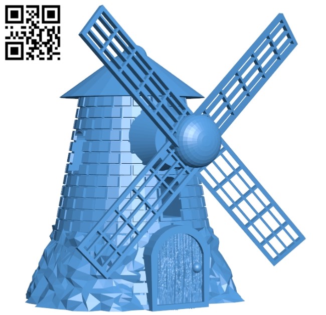 Windmill - House B005409 file stl free download 3D Model for CNC and 3d printer