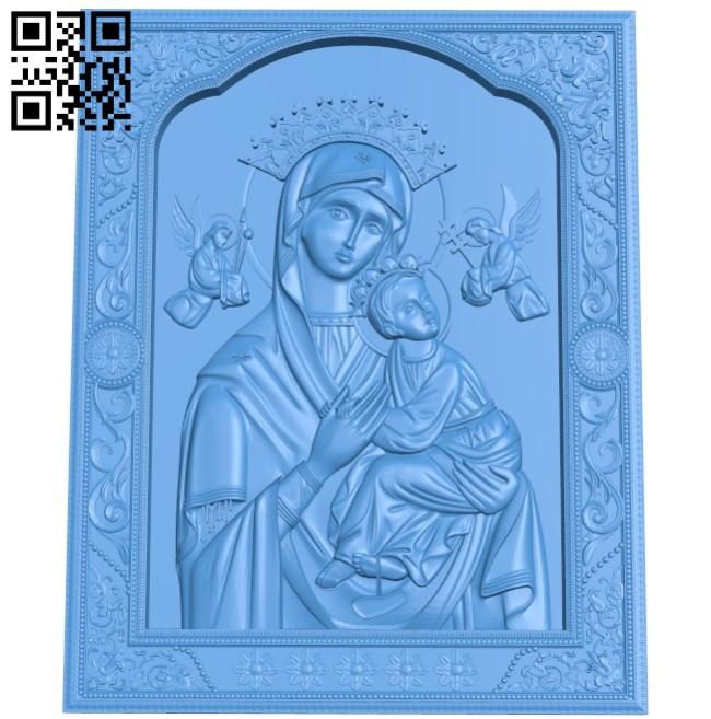 icon of the Mother of God A004007 wood carving file stl free 3d model download for CNC