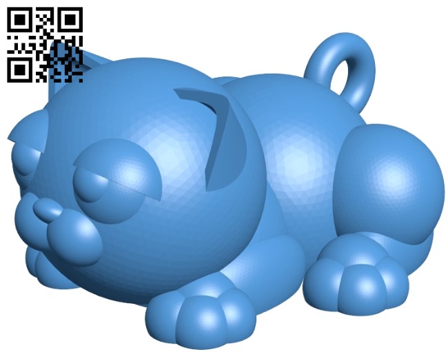 keychain kitten B005535 download free stl files 3d model for 3d printer and CNC carving