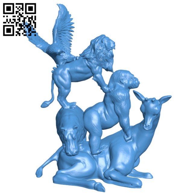 African animal - pyramid B005873 download free stl files 3d model for 3d printer and CNC carving