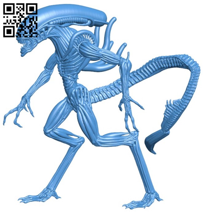 Alien monster B005877 download free stl files 3d model for 3d printer and CNC carving