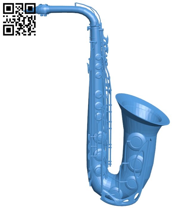 Alto saxophone B005878 download free stl files 3d model for 3d printer and CNC carving