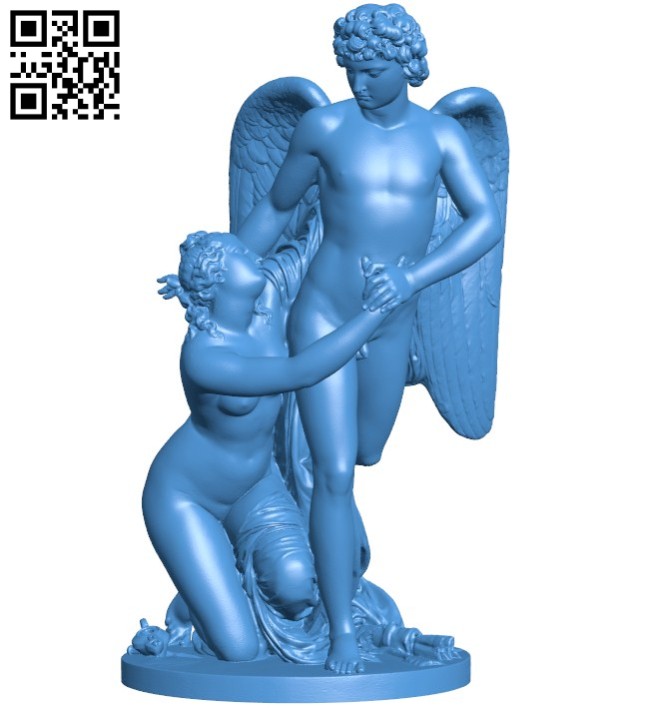 Amor and psyche B005879 download free stl files 3d model for 3d printer and CNC carving