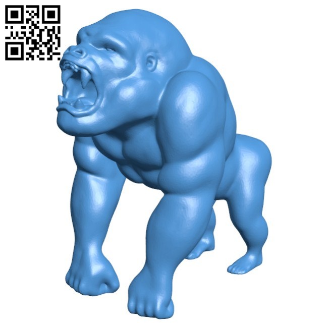 Angry gorilla B006191 download free stl files 3d model for 3d printer and CNC carving