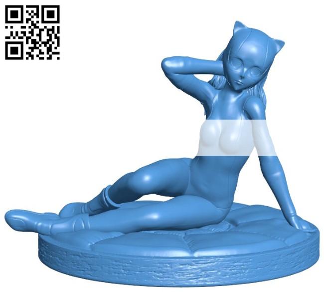 Anime cat woman B005807 download free stl files 3d model for 3d printer and CNC carving