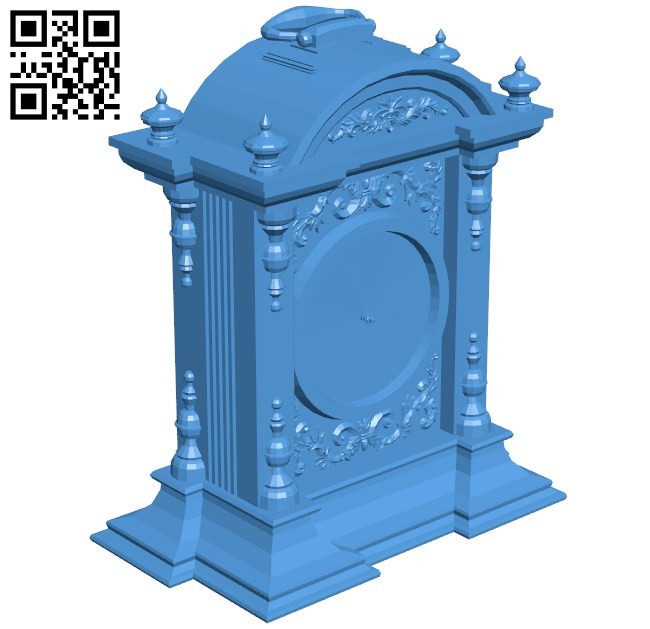 Antique Clock B005886 download free stl files 3d model for 3d printer and CNC carving