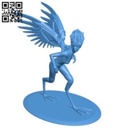 Bird woman B006149 download free stl files 3d model for 3d printer and CNC carving