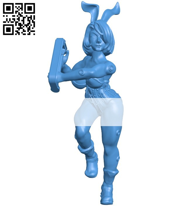 Bunny girl B005849 download free stl files 3d model for 3d printer and CNC carving