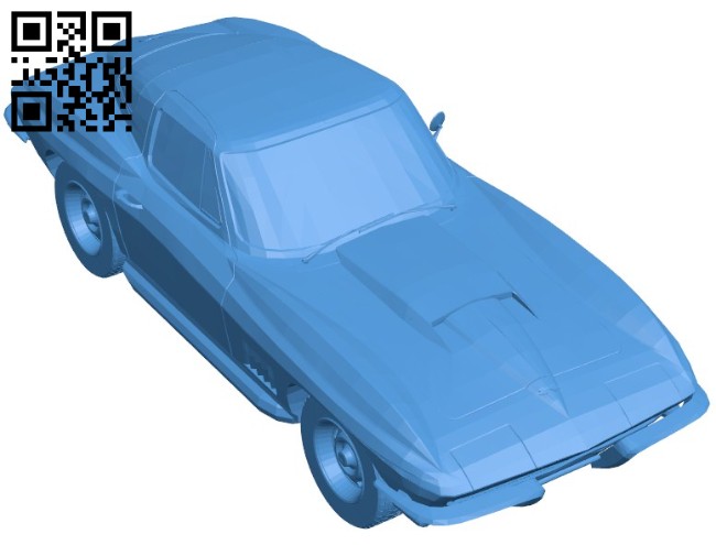 Car chevrolet corvette c2 B005927 download free stl files 3d model for 3d printer and CNC carving