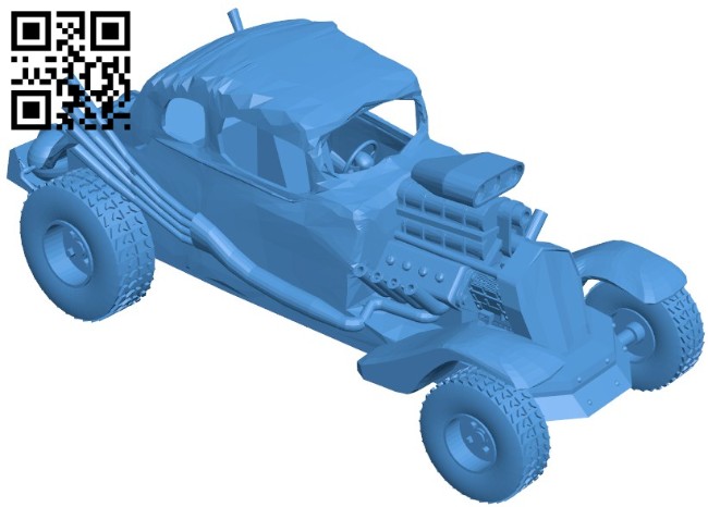 Car ford mad max B005862 download free stl files 3d model for 3d printer and CNC carving
