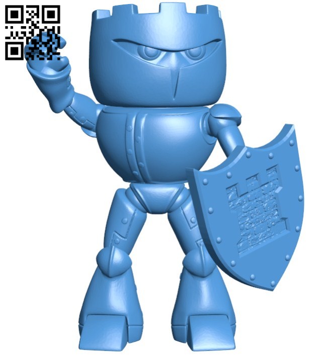 Castleman Warrior Mascot B006288 download free stl files 3d model for 3d printer and CNC carving