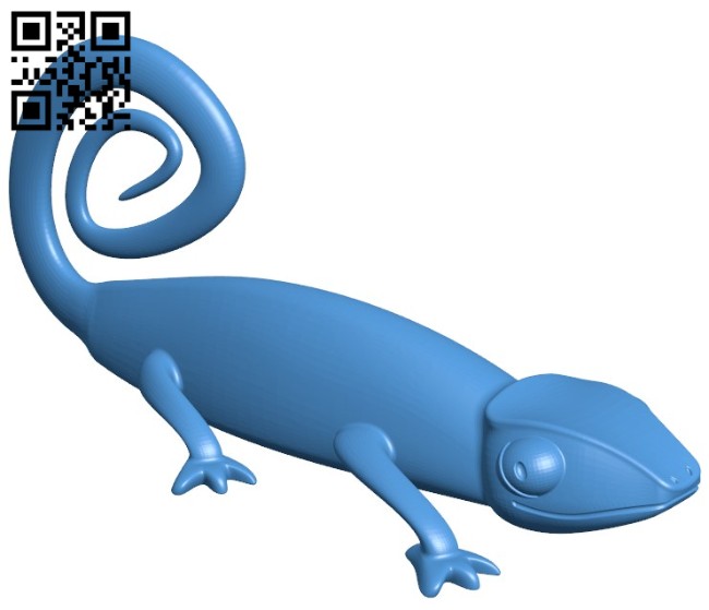 Chameleon long tail B005861 download free stl files 3d model for 3d printer and CNC carving