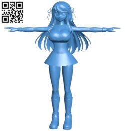 Cheerleader Katsuragi women B005863 download free stl files 3d model for 3d printer and CNC carving
