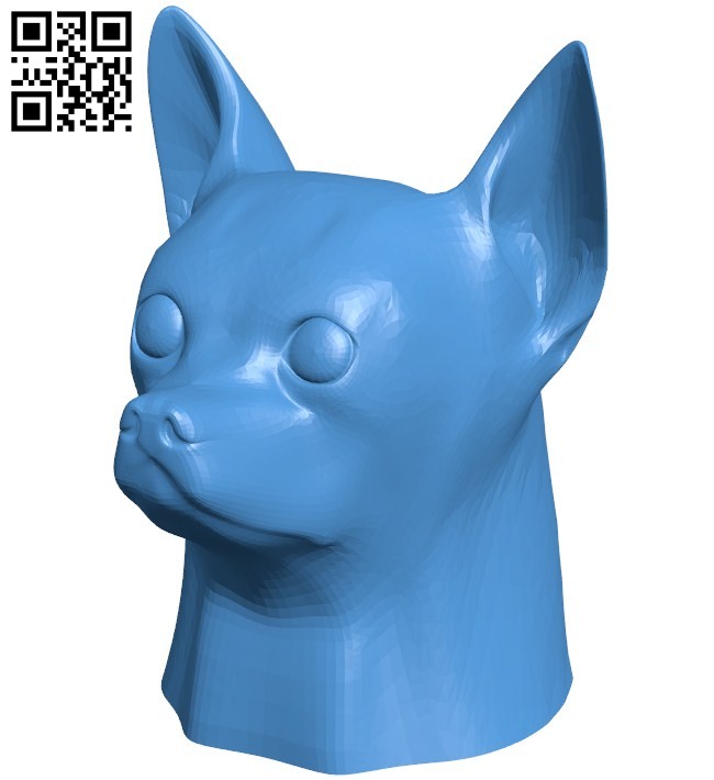 Chihuahua head dog B006291 download free stl files 3d model for 3d printer and CNC carving