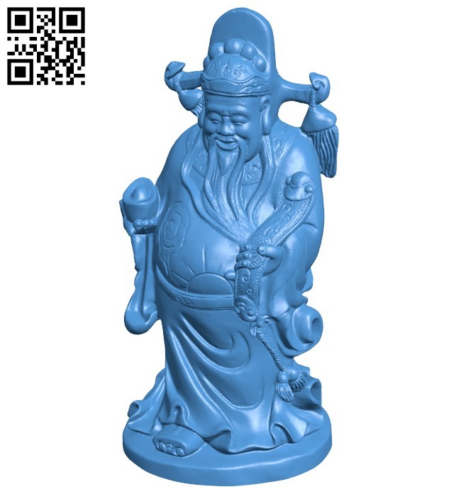 Chinese money god B006294 download free stl files 3d model for 3d printer and CNC carving