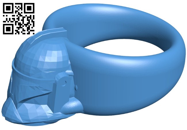 Clone Trooper Helmet Ring B006091 download free stl files 3d model for 3d printer and CNC carving