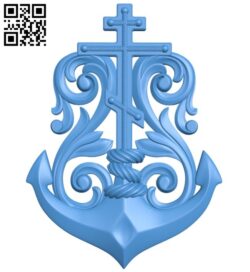 Cross and anchor pattern A004386 download free stl files 3d model for CNC wood carving