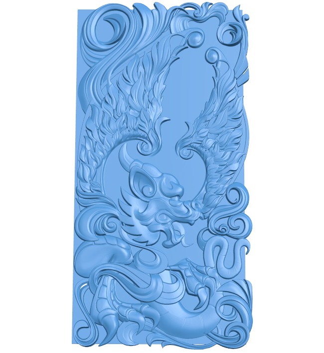 Dragon pattern inscription design A004314 download free stl files 3d model for CNC wood carving