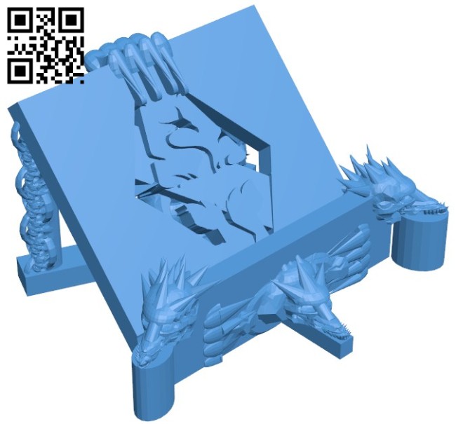 Dragon shelf for phones and tablets B005948 download free stl files 3d model for 3d printer and CNC carving