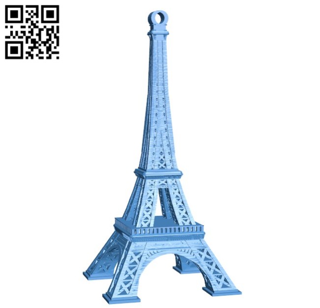 Eiffel Tower Keychain B006212 download free stl files 3d model for 3d printer and CNC carving