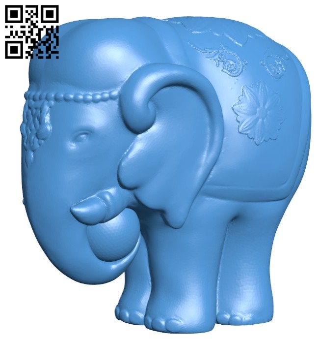 Elephant sculpture B005845 download free stl files 3d model for 3d printer and CNC carving