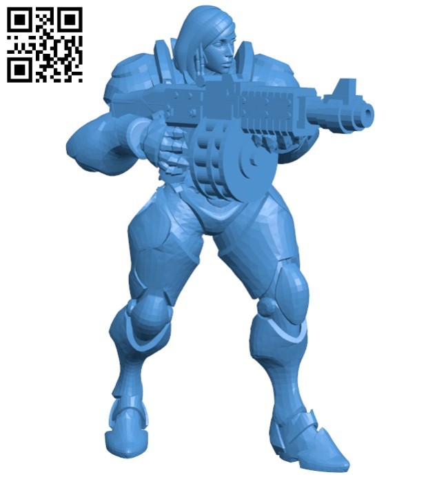 Female robot warrior B006053 download free stl files 3d model for 3d printer and CNC carving
