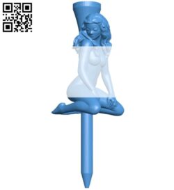 Fixed Naked Lady Tee B006286 download free stl files 3d model for 3d printer and CNC carving